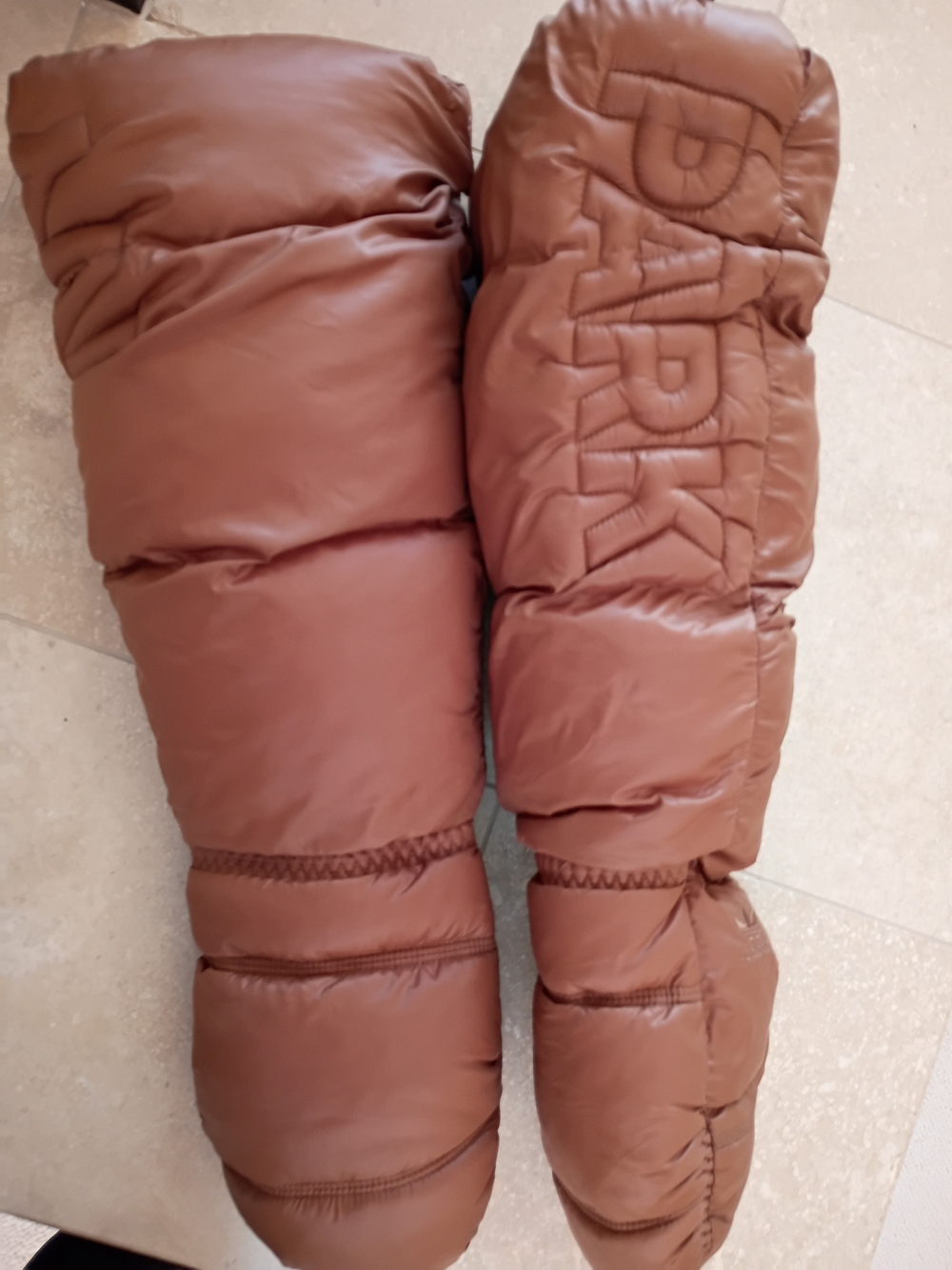 adidas IVY PARK Brown Quilted Puffer Ski Gloves